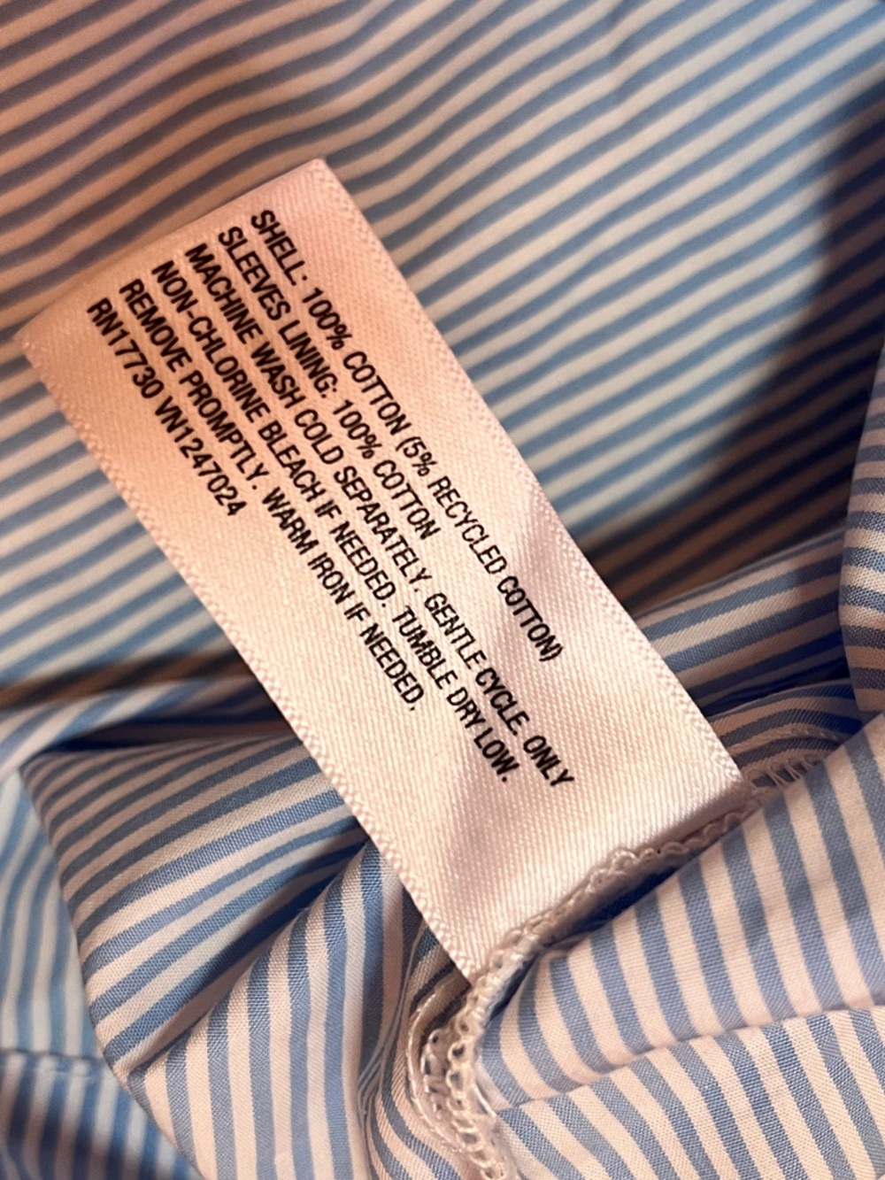 kate spade Blue and White Striped Puff Sleeve Top - Picture 7 of 7